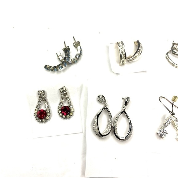 Vintage Dangle & Hoop Variety Drop Earring Bundle Lot of 8 - Picture 2 of 6